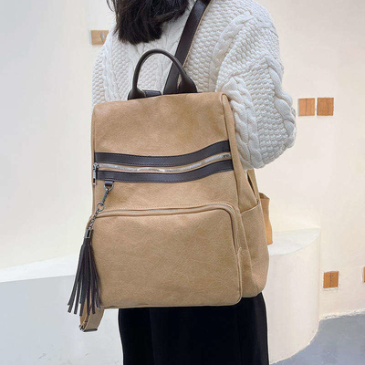 Waterproof Computer Laptop 2way Backpack for Girls Bange Bag Custom PU Leather