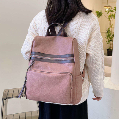 Waterproof Computer Laptop 2way Backpack for Girls Bange Bag Custom PU Leather