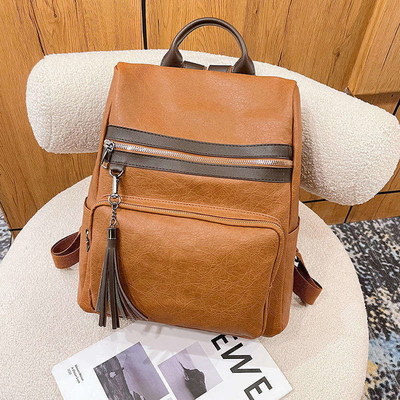 Waterproof Computer Laptop 2way Backpack for Girls Bange Bag Custom PU Leather