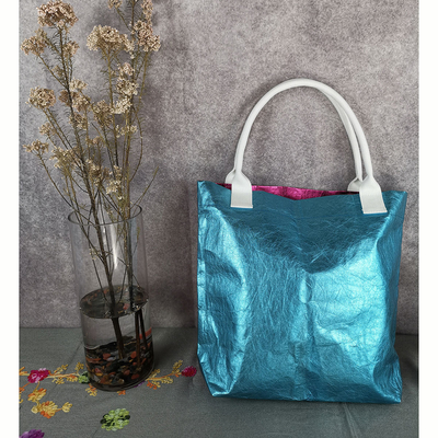 Large Capacity Bright Leather Women Bags Handbag for Professional in Blue and Rose Red