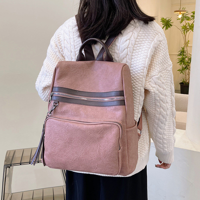 26*33*13cm Multi-functional and Stylish PU Leather Travel Backpack for Ladies