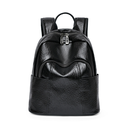 Custom Outdoor Casual Ladies Backpack in PU Leather with Zipper Closure 37*29*6cm