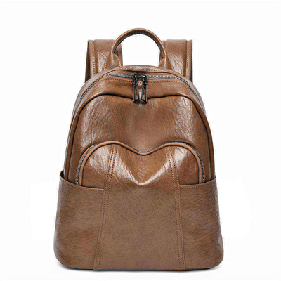 Experience Comfort and Durability with Unisex Trapezoid PU Leather Mini Backpack