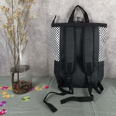 Lightweight Waterproof Drawstring Logo Custom Men Leather Laptop Backpack with Zipper