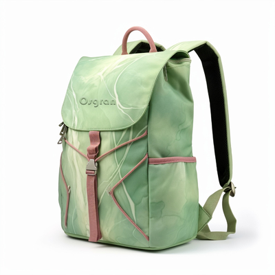 Waterproof Nylon Travel Backpack with Double Front Pockets and Zipper Closure Portable
