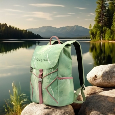 Waterproof Nylon Travel Backpack with Double Front Pockets and Zipper Closure Portable