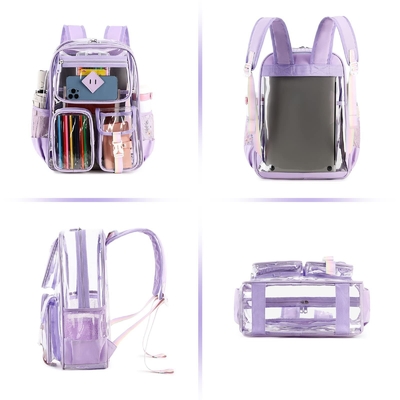 Wholesale Clear Travel Backpack For School Superior PVC Transparent Bookbag For Girls Boys Through School Backpack for men womens Student Backpack