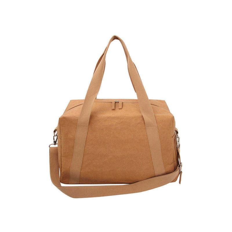 Excellent Kraft Paper Gym Brown Tote Luggage Travel Bags with Wear and Tear Resistance