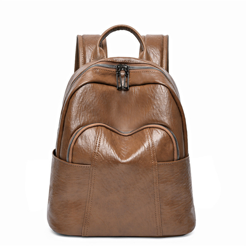 Custom Outdoor Casual Ladies Backpack in PU Leather with Zipper Closure 37*29*6cm