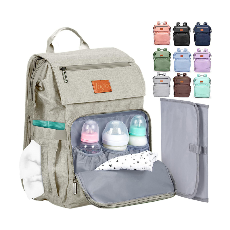 Custom Baby Diaper Bag with Changing Pad Large Travel Bags Newborn Baby Essentials Pack Momy Backpack Casual Womens Backpack